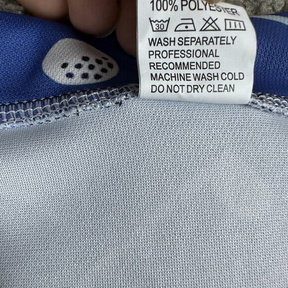 Golf Polo Shirt Mens Large Blue All Over Print Clubs Balls Novelty Short Sleeve - Picture 5 of 11